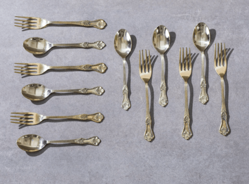 Gift Box of Cutlery (Engraved Brass Forks & Spoons)
